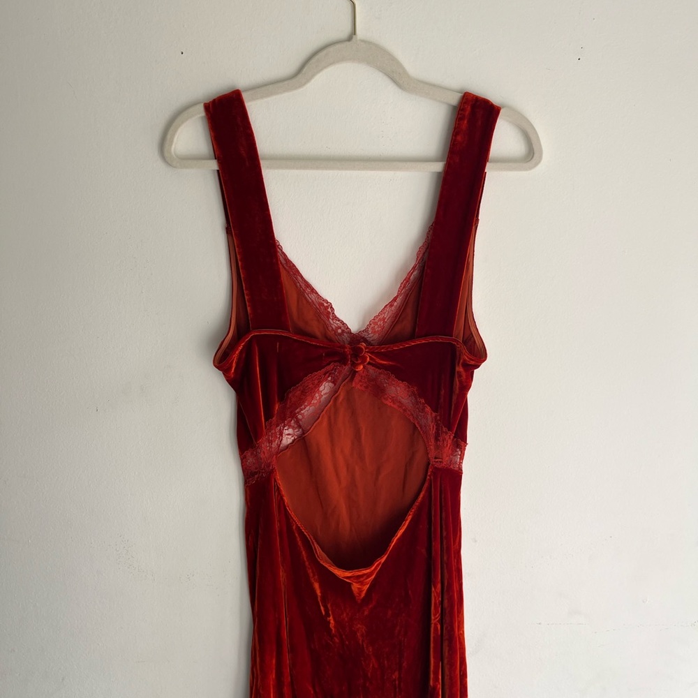 REFORMATION Lorenzo Velvet Lace Dress Size Large - Picture 7 of 11